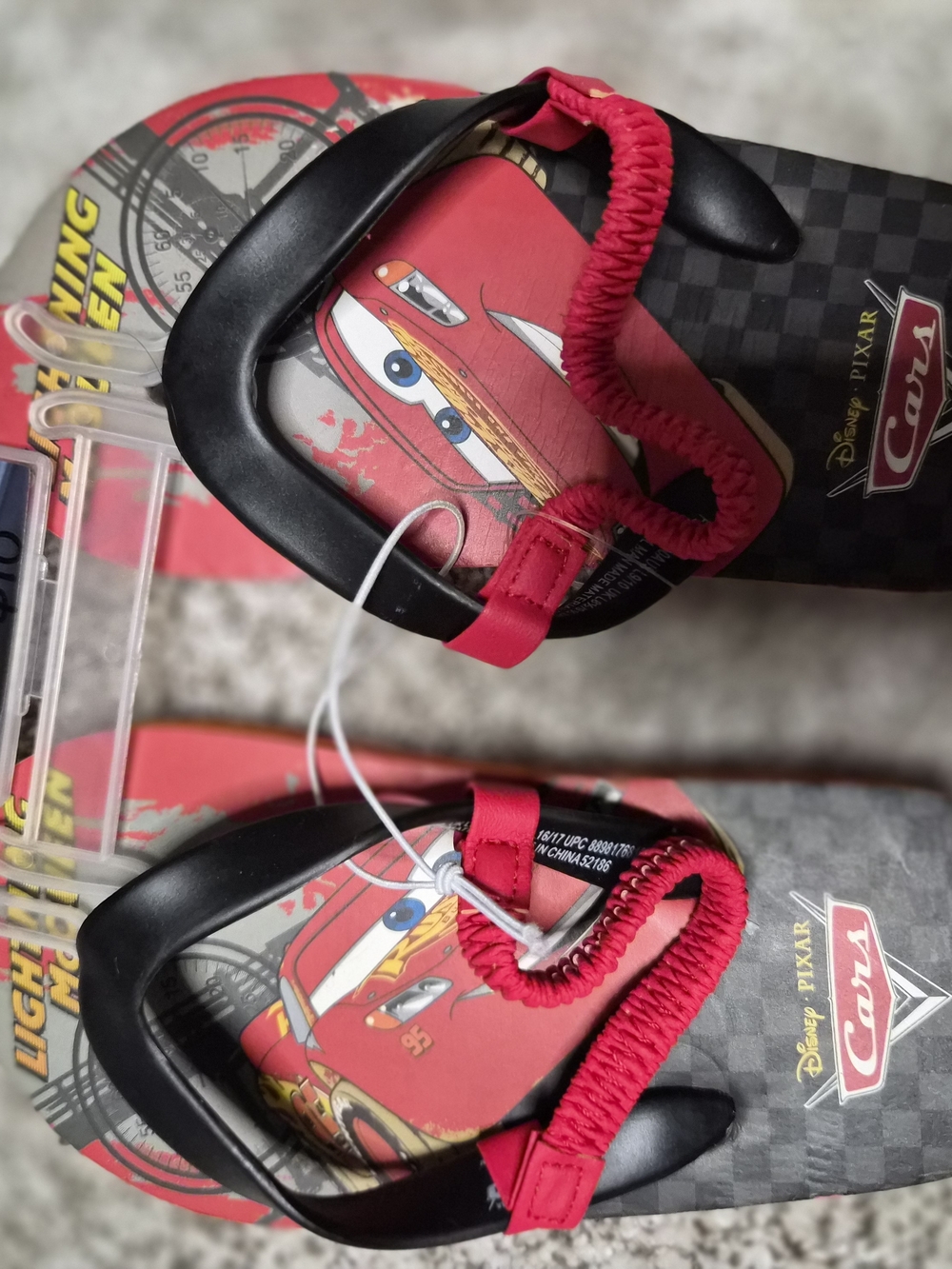 Disney Red and Black Lightning McQueen Kids' Sandals